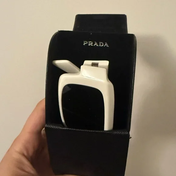 Prada Ivory Sunglasses with Black Lenses - Picture 5 of 5